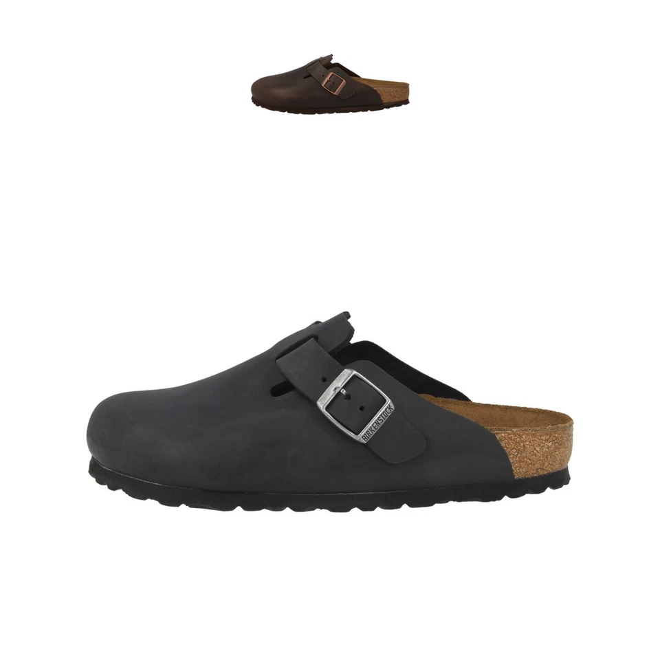 Birkenstock Boston En Cuir Nubuck Huile Sandales Unisexes Pour Adultes - Photo 1/1