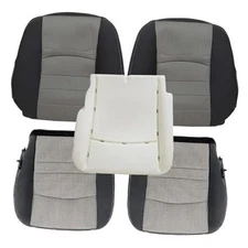 Gray Driver & Passenger Side Bottom Replacement Seat Cover and Top Lean Back 