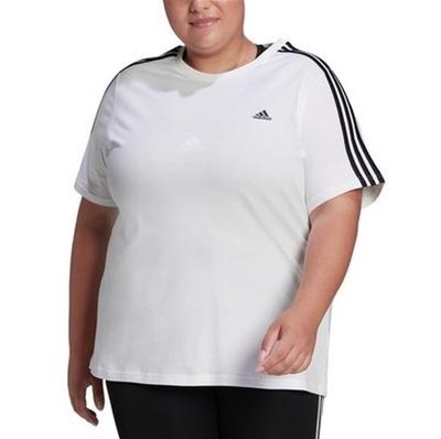 adidas Plus Size Essentials Slim 3-Stripes T-Shirt White 3X