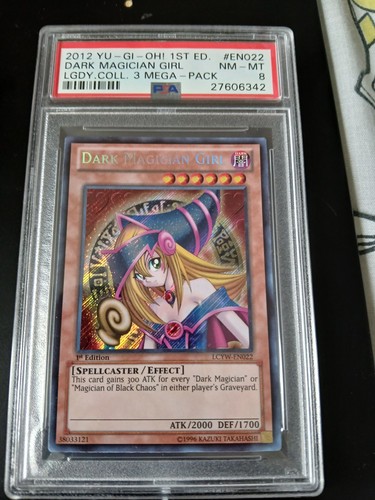 2012 Yu-Gi-Oh Dark Magician Girl 1st Edition Legend Collection 3 Mega Pack Psa 8