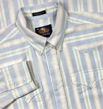 Vtg Panhandle Slim Men 17-36 Western Button up Shirt Golden West USA Made 90s