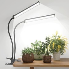 LED Grow Light,White Full Spectrum Clip Plant Growing Lamp with High Power