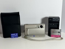 Sony Cyber-shot DSC-T1 5MP Silver Digital Camera Tested Battery Charger 1GB