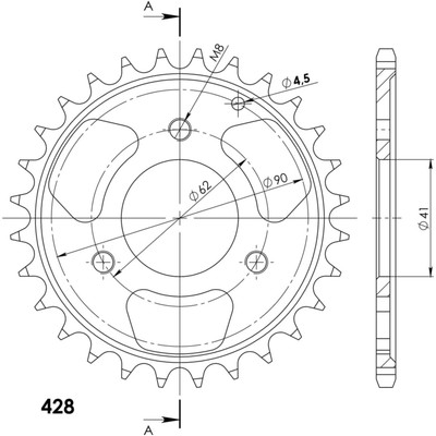 Supersprox 428/28Z Kettenrad langlebig und CNC gefräst für beste Performance Aeo