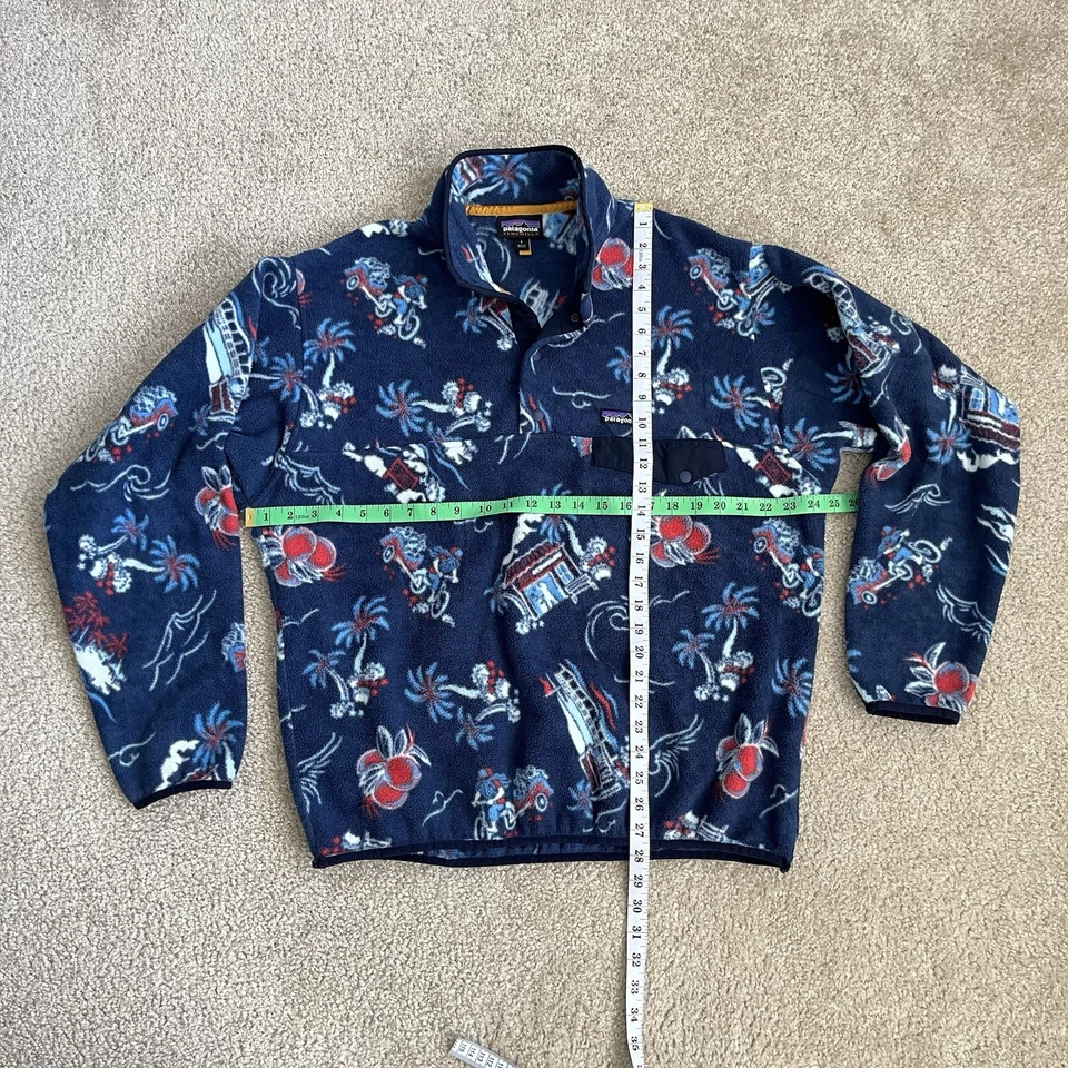Patagonia Aloha Rickshaw Synchilla T Snap Fleece C-Street Hawaiian LARGE 2017 - Image 3 of 4
