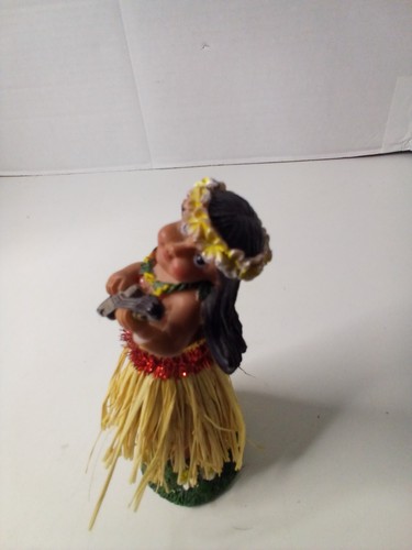 Dashboard Hawiian Hula Dancer Girl Grass Skirt Bobble 6" - Picture 8 of 15