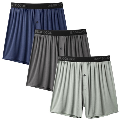 Men's Boxer Shorts Underwear Soft Comfortable Breathable Classic Casual Loose...