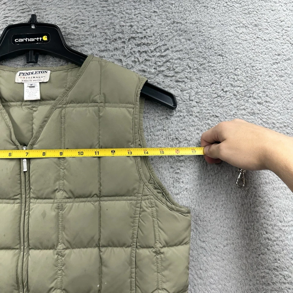 Pendleton Originals Mujer Mediano Cuadrado Edredón Ligero Chaleco Puffer Verde Foto 4 de 4
