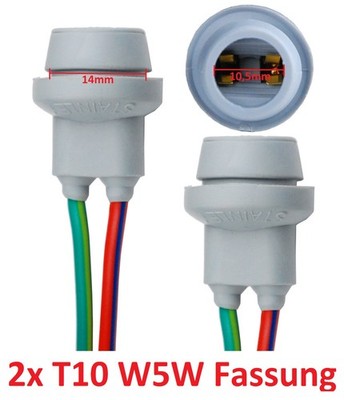 2x W5W T10 Gummi Glassockel Standlicht Parklicht Fassung Stecksockel Sockel W3W