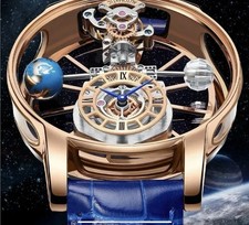 Jacob Co. Design Luxury Men's Quartz Watch Diamond Tourbillon 3Bar Astronomic.