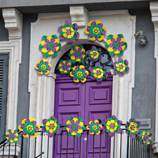 24 Pcs Mardi Gras Decorations for Party Outdoor Large Mardi Gras Porch Door Yard