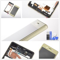 FüR Sony Xperia X F5121 Display Lcd Touchscreen Digitizer Rahmen Gold Werkzeug