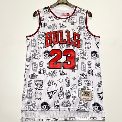 Michael Jordan #23 Embroidered Jersey, White, S/2XL
