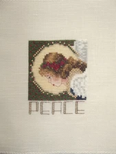 Complete Finished Christmas Cross Stitch:  ANGEL OF PEACE