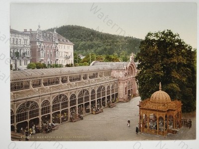 Marienbad Kreuzbrunnenhalle Colonnade Spa Town Bohemia Czechia c1890s Photo