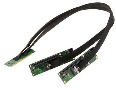 Riser PCIe Gen 4.0 x16 Bifurcation 2 Port x8 Duplikator Verlängerungskabel
