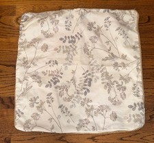Ralph Lauren Floral Euro Sham Braided Jute Trim 22 X 24 Sham Pillow Cover EUC