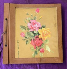 Antique Floral Scrapbook Album 12x12 Cord Bound Edwardian 1910s 1920s