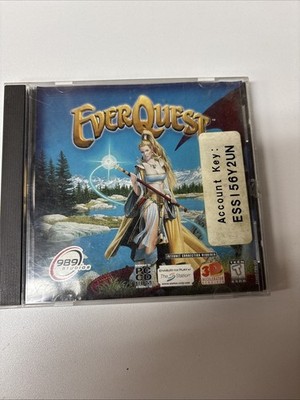 EverQuest (PC Game, 1999, 989 Studios) CD-ROM w/ Key Code   Vintage MMO