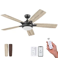 Smart Ceiling Fan W/ LED Light Remote Control Reversible Blades Indoor 52 Inch