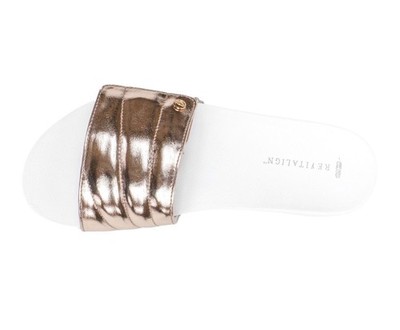Revitalign Rose Gold Metallic Synthetic Women's Slide Sandal US 9 Comfort Casual