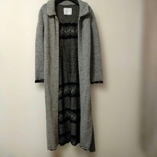 Sacai Knit Long Coat Alpaca Gray Size 38 Used Japan