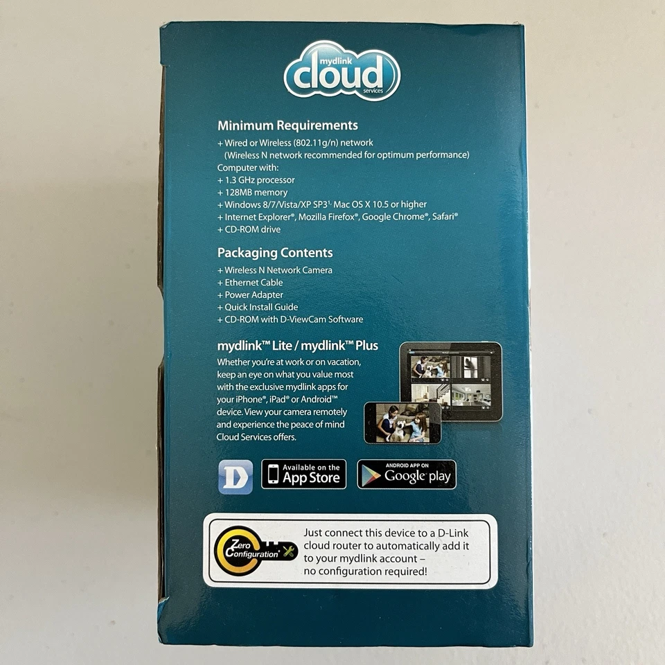 D-Link DCS-930L Cloud Camera Wireless N Network IP Webcam w/ Box & Manual Tested - Image 3 of 4