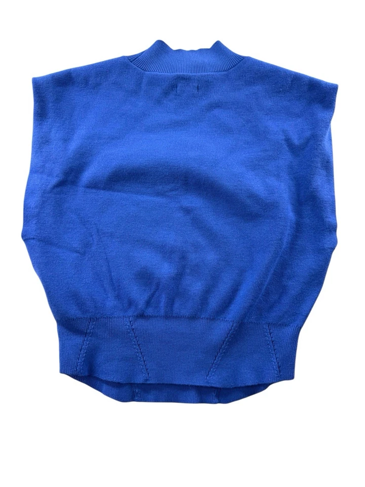 Suéter Anthropologie Pilcro Motociclista Muscular Talla Pequeña Azul Vibrante Cuello Simulado Tejido Foto 2 de 4