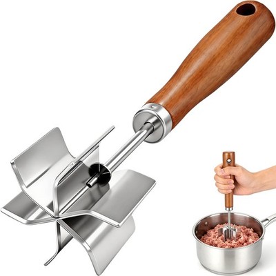 Meat Chopper Stainless Steel Masher: Hamburger Smasher Tool with Heat Resista...