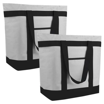 MOSAGO 2PK Reusable Grocery Tote Bags Insulated Cooler Shopping for Women/Men