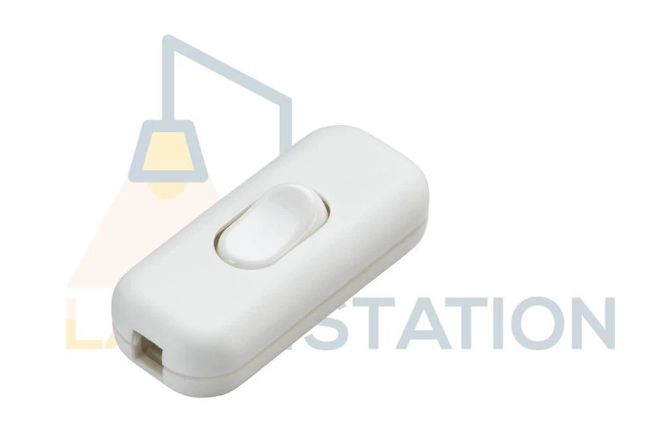 Inline Cord Switch White Black ON/OFF Table Lamp Desk 6A DP Knightsbridge - Image 3 of 4