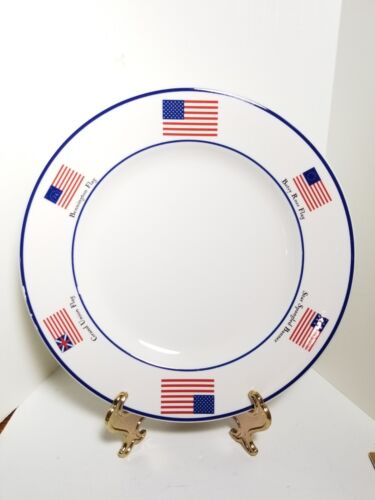 Vtg Syracuse China Flags of America Chop Plate Round Platter 12" Restaurant Ware - Picture 1 of 11