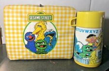 Vintage 1981 Sesame Street Vinyl Lunchbox and Thermos