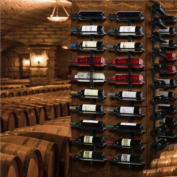 Wine Rack Storage Holder Display Rack 10 Bottle Home Kitchen Wall Mounted Black - Image 3 of 4
