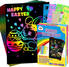ZMLM Arts Crafts Gifts for Kids - 60PCS Rainbow Scratch Paper Art Boys Gifts for
