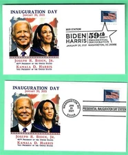 BIDEN-HARRIS 2021 INAUGURATION COVER SET OF 2 , GRAEBNER CACHET - FLAG STAMP