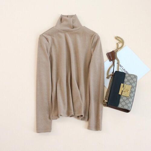Women Turtleneck Wool Sweater Silk Jumper Long Sleeve Pullover Knit Tops T3S226 - Picture 13 of 13