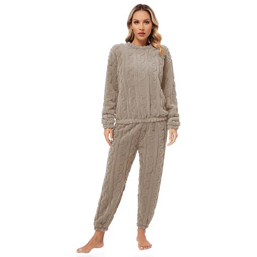 Womens Pajamas Set New Year Sleepwear Solid Color Homewear Elastic Waistband - Picture 76 of 79