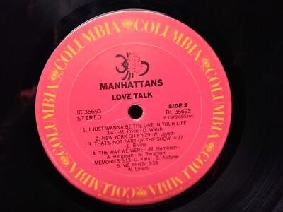 Lui / lui (78) LPレコード Manhattans Love Talk vinyl LP Columbia records JC 35693 1979