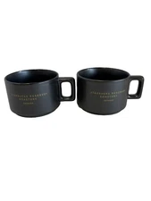 STARBUCKS Reserve Roastery CHICAGO 10 oz Black Mug Set of 2 New In Box
