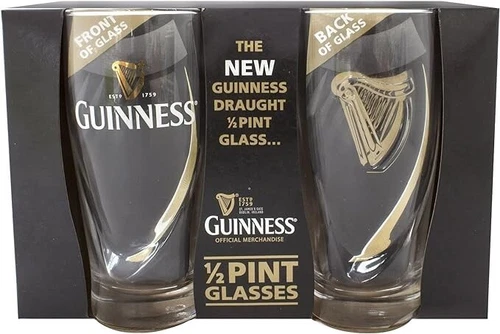 Guinness, set of 2 glasses, half pints