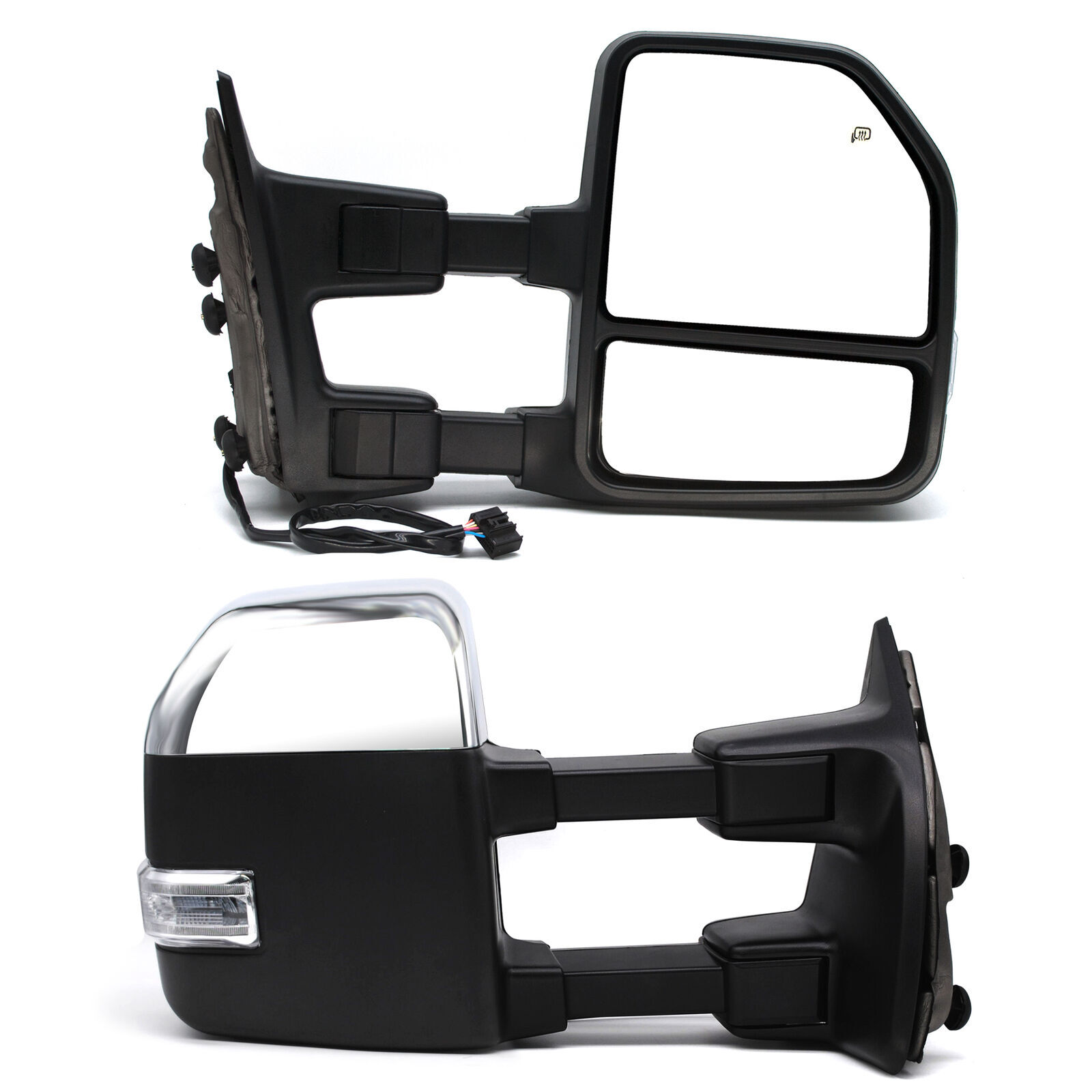 Towing Mirrors fit for 08-16 Ford F250-F550 SD Power Heated Turn Signal Chrome