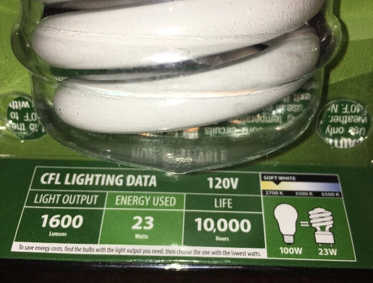 Ecobulb Softwhite Feit 100 watt Electric Energy Star 10,000 Hours Lasts 9 Years - Image 4 of 4