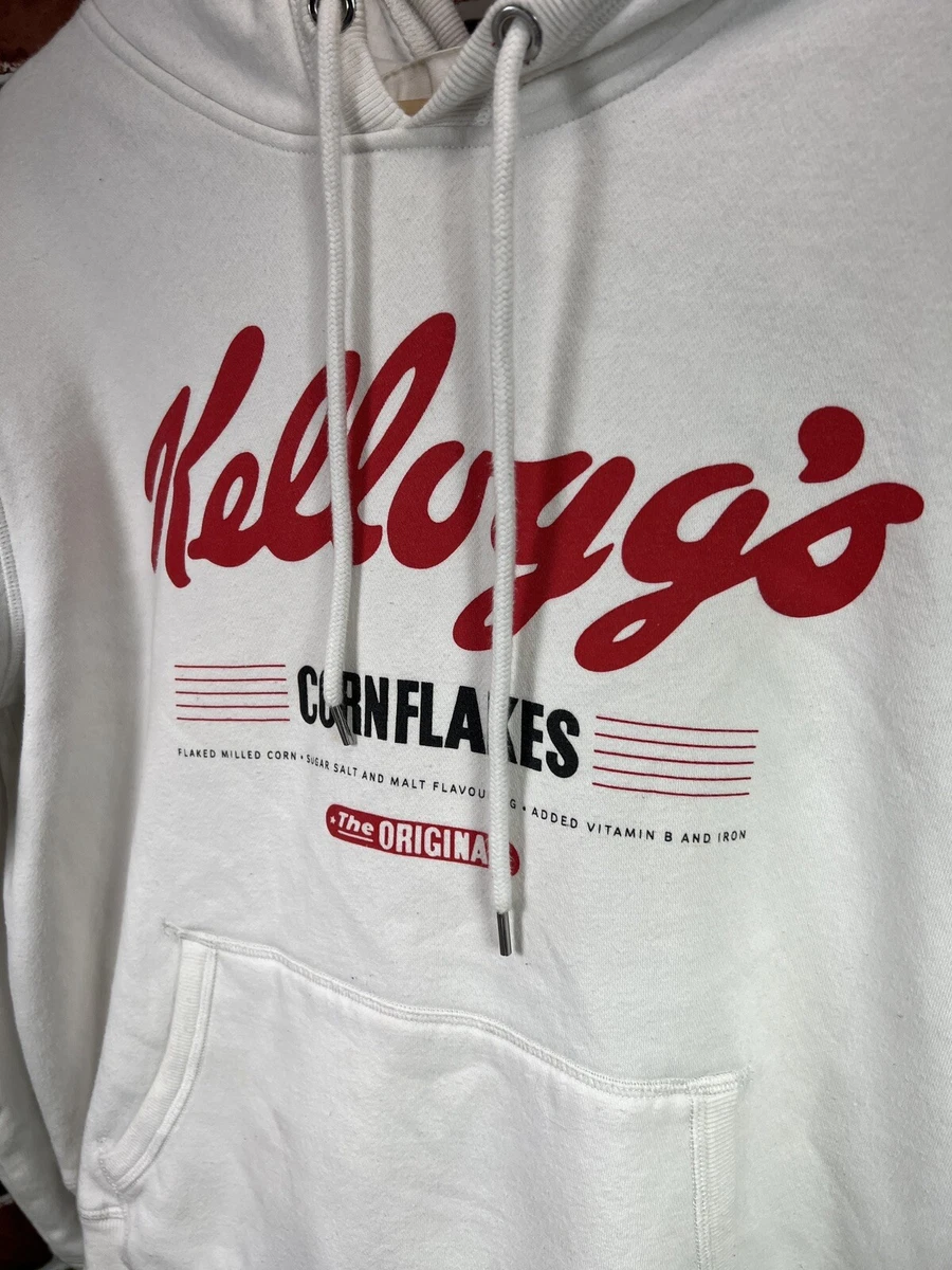 Kellogg's Corn Flakes Hoodie Hu0026amp;M White Red Label of Graded Goods L |  eBay
