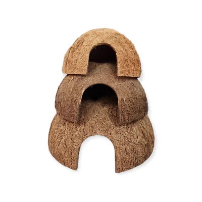 Trixie Kokosnuss Halbschalen 3er Set Dekoration Terrarium Aquarium Höhle