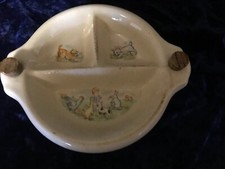 Vintage Ceramic Food Warmer Divided Child's Baby Dish