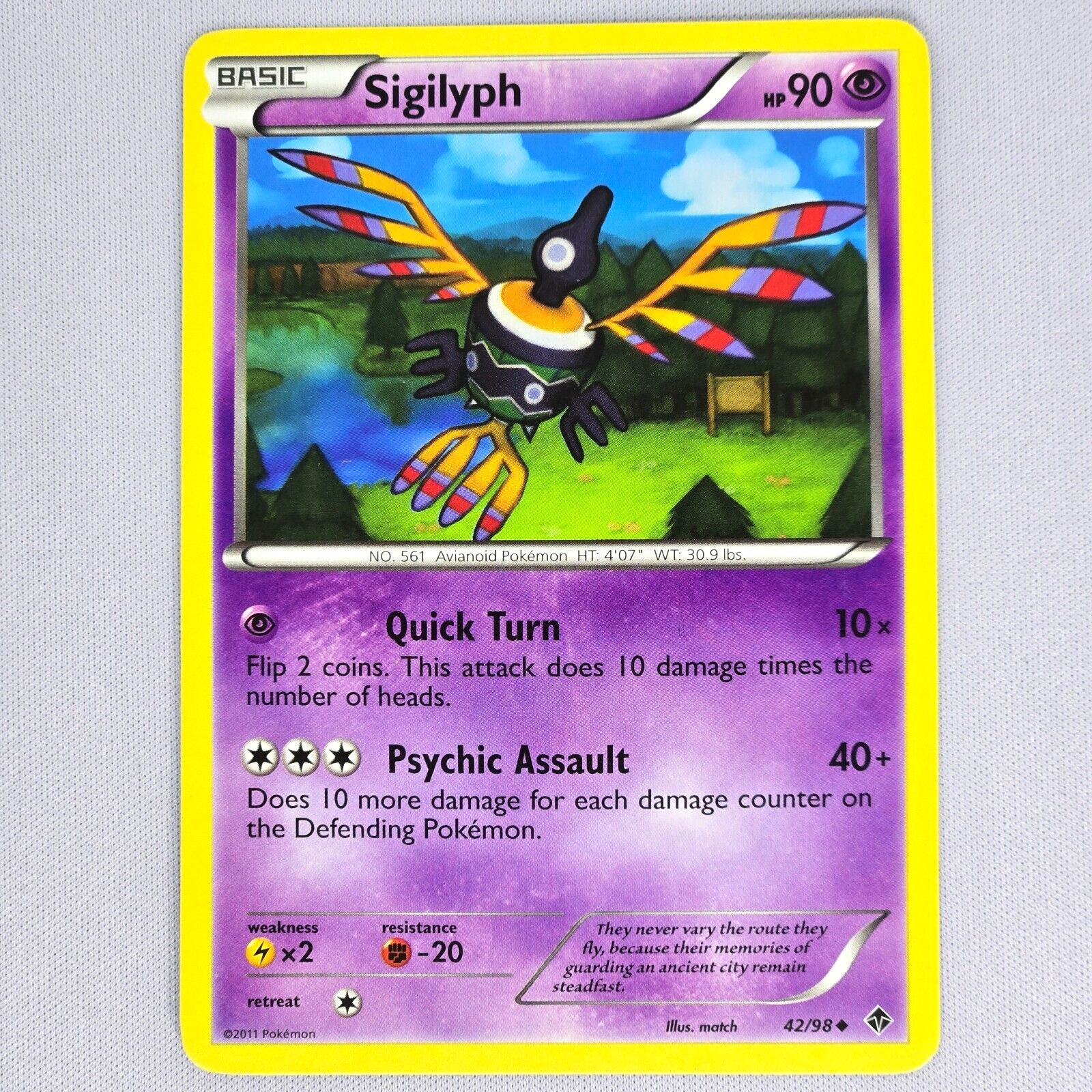 Sigilyph 42/98 Emerging Powers Regular Uncommon Pokemon Card TCG English LP