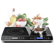 LCD Portable Double Induction Cooktop 1800W Digital Electric Countertop Burner