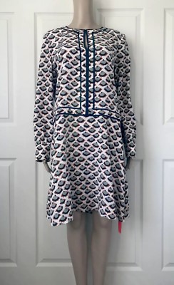 NEW Tory Burch 100% Silk Mini Nicoletta Dress Size 12 New Ivory Fiori | eBay