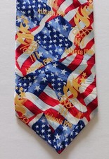 R M Sport Olympic Games 1996 Ralph Marlin Tie USA Flags 100% Silk Made in USA